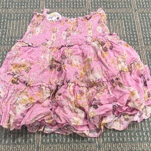Floral Smocked Waist Mini Skirt